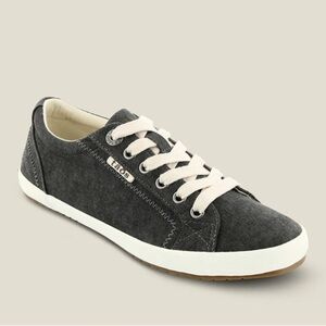 Taos Footwear Star Charcoal Washed Canvas Lace Up Casual Shoes Women's Size 6